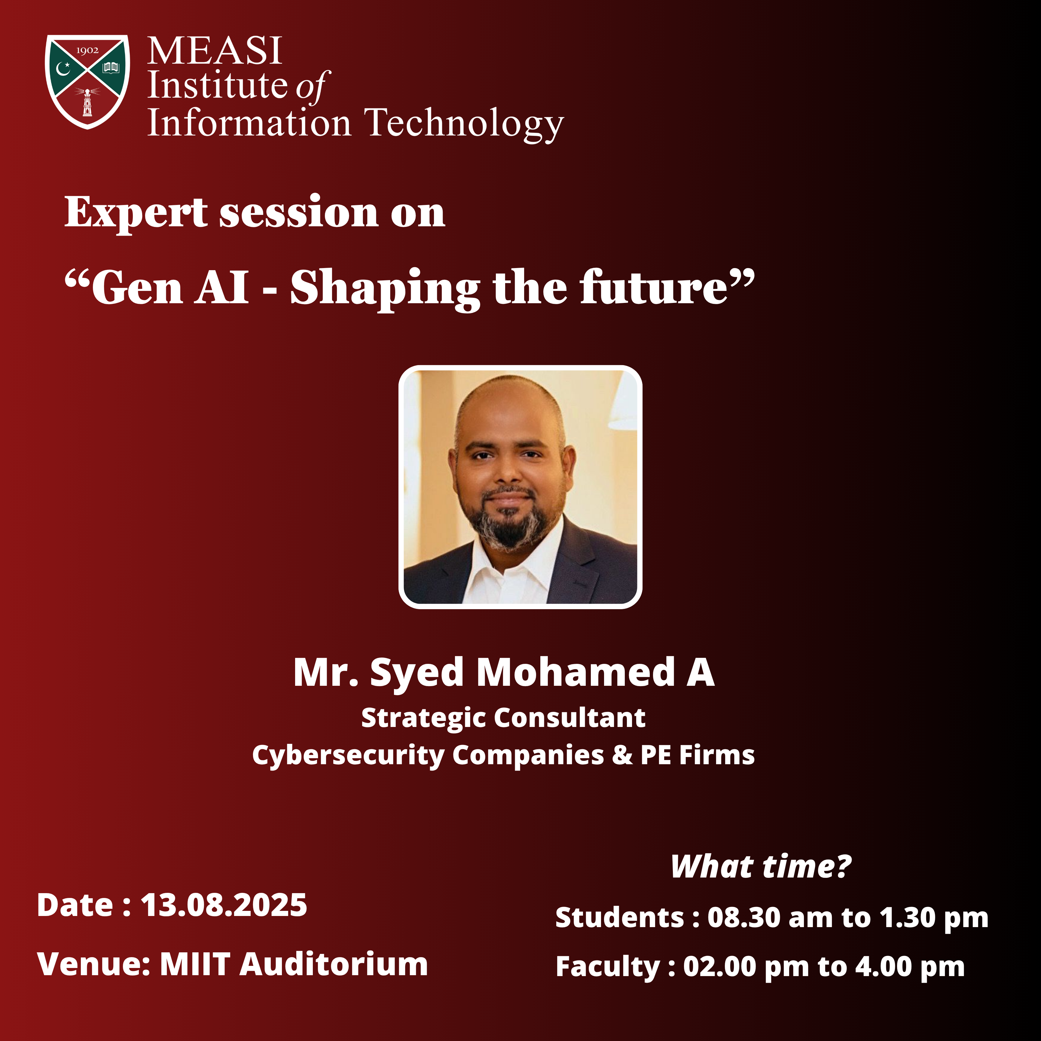 Expert Session on Gen AI – Shaping the Future